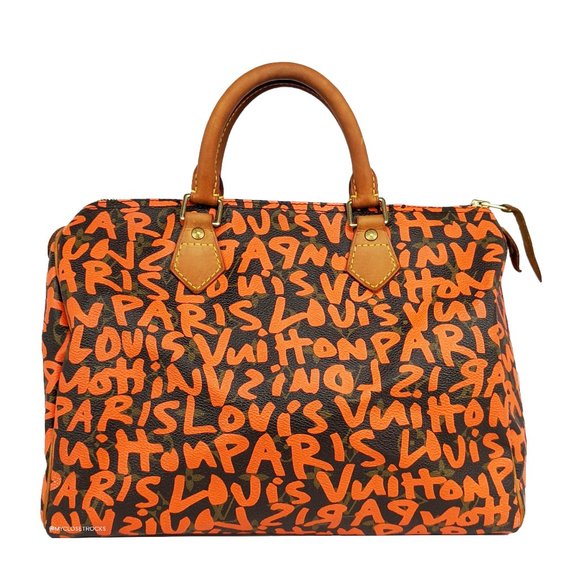 Louis Vuitton Handbags - Louis Vuitton Monogram Graffiti Speedy 30 Orange